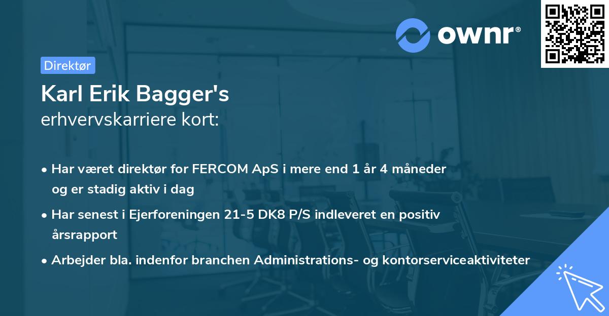 Karl Erik Bagger's erhvervskarriere kort