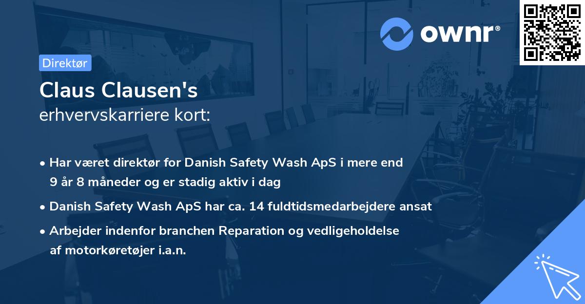 Claus Clausen's erhvervskarriere kort
