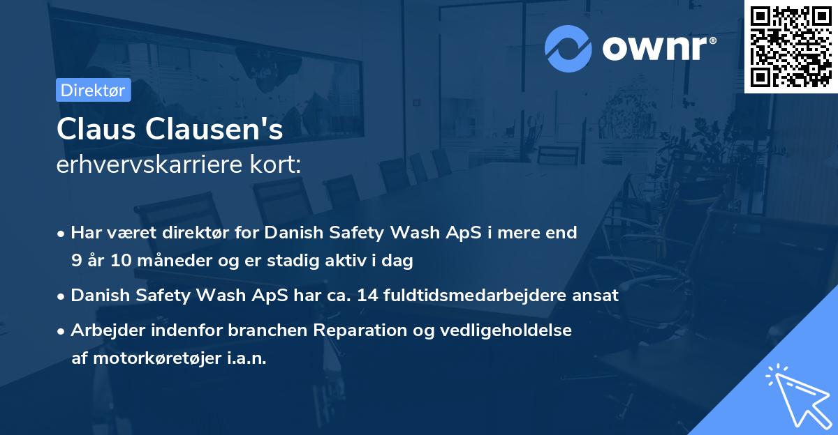 Claus Clausen's erhvervskarriere kort