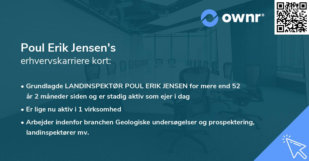 Poul Erik Jensen's erhvervskarriere kort
