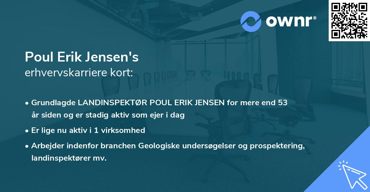 Poul Erik Jensen's erhvervskarriere kort