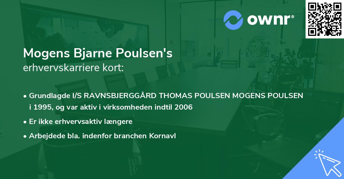 Mogens Bjarne Poulsen's erhvervskarriere kort