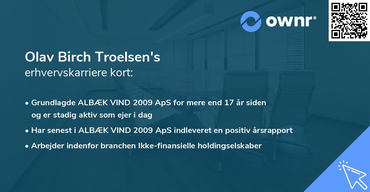 Olav Birch Troelsen's erhvervskarriere kort