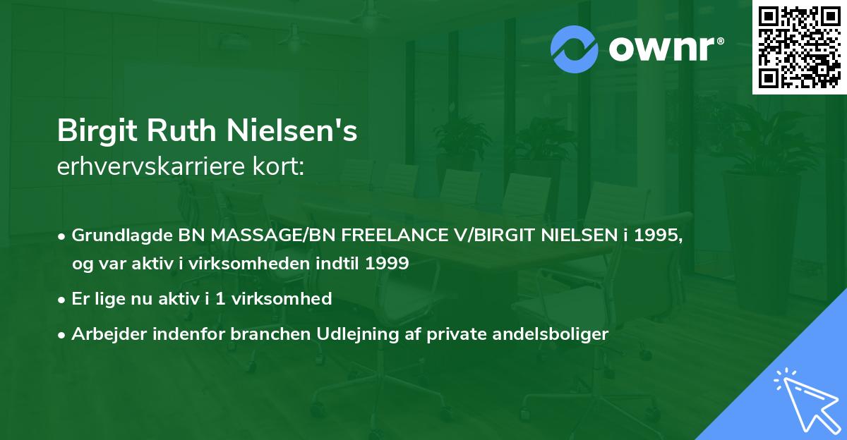 Birgit Ruth Nielsen's erhvervskarriere kort