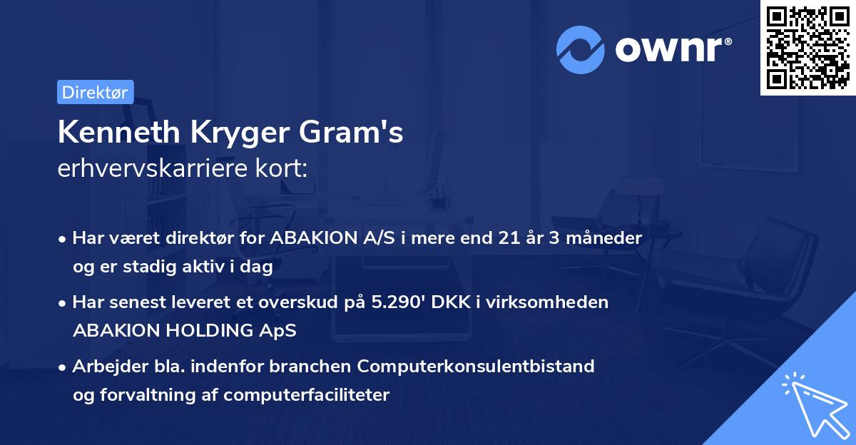 Kenneth Kryger Gram's erhvervskarriere kort