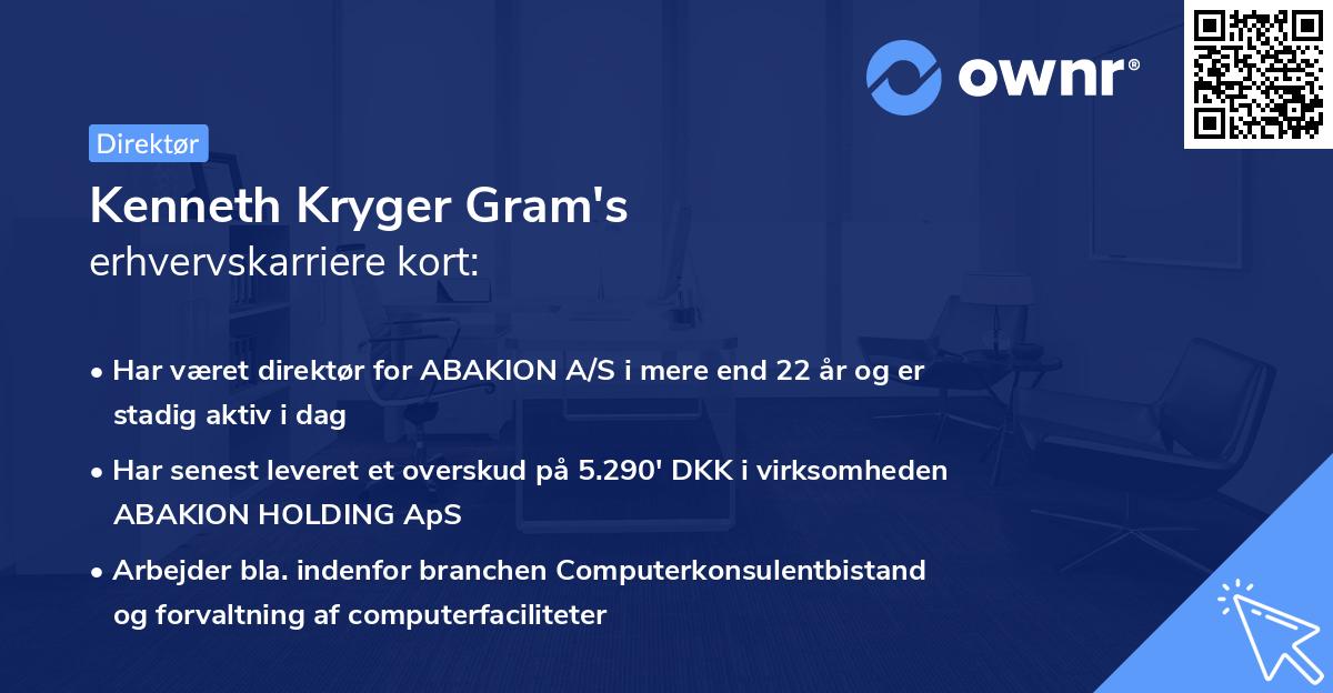 Kenneth Kryger Gram's erhvervskarriere kort