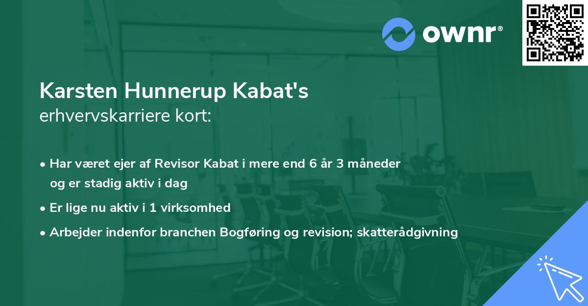 Karsten Hunnerup Kabat's erhvervskarriere kort