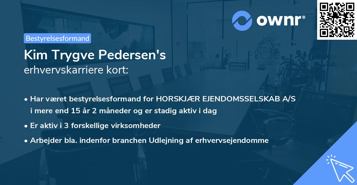 Kim Trygve Pedersen's erhvervskarriere kort