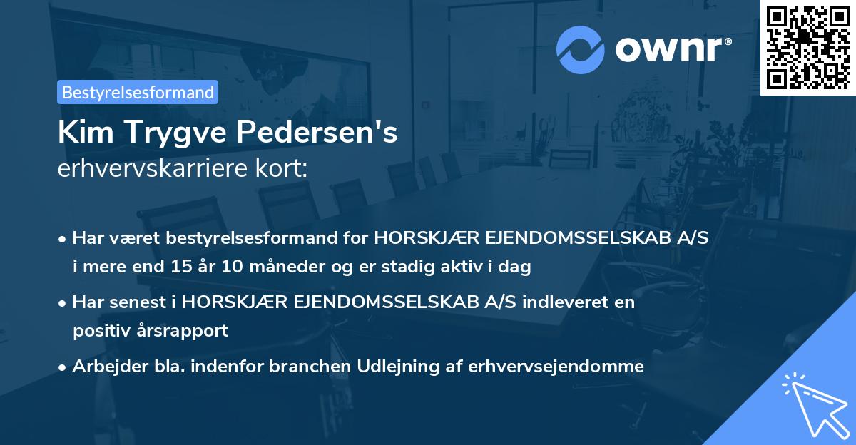 Kim Trygve Pedersen's erhvervskarriere kort
