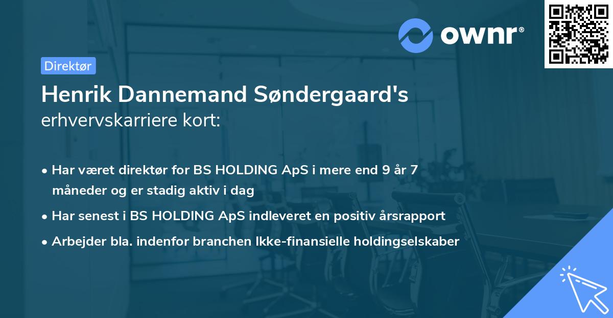 Henrik Dannemand Søndergaard's erhvervskarriere kort