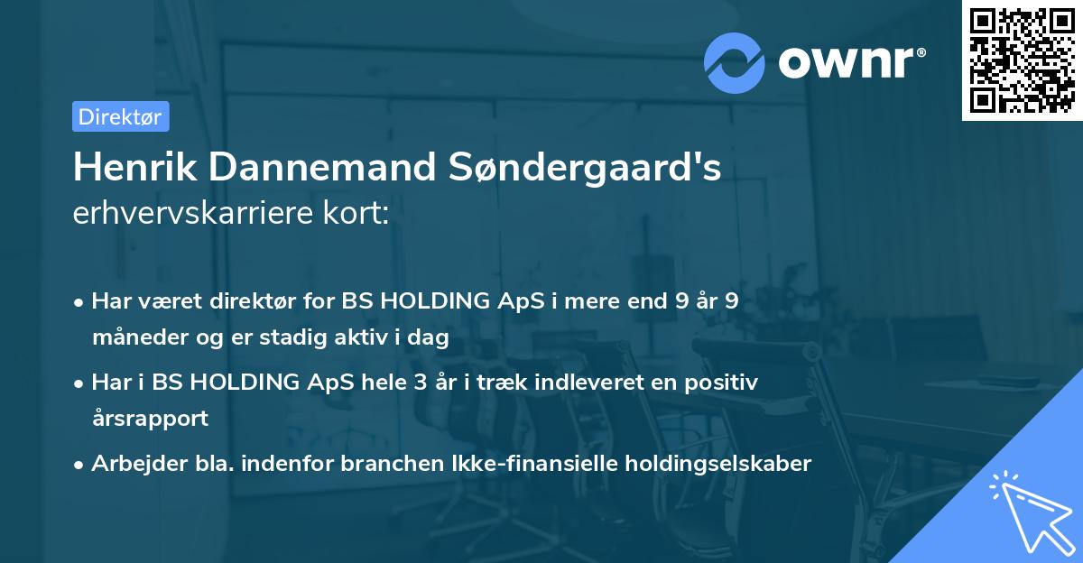 Henrik Dannemand Søndergaard's erhvervskarriere kort