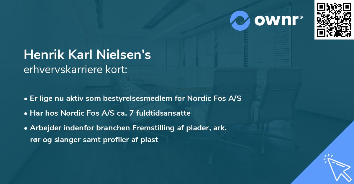 Henrik Karl Nielsen's erhvervskarriere kort