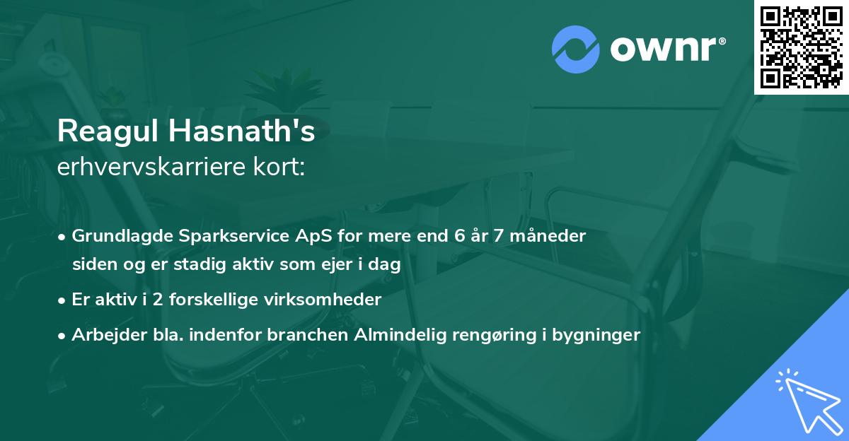 Reagul Hasnath's erhvervskarriere kort
