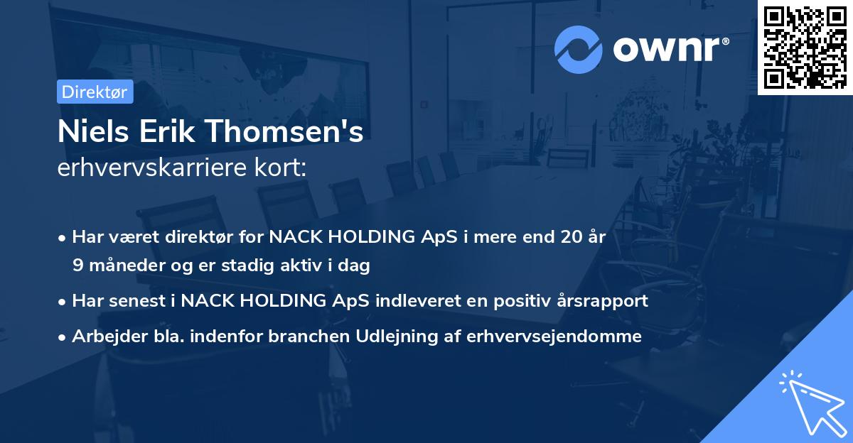 Niels Erik Thomsen's erhvervskarriere kort