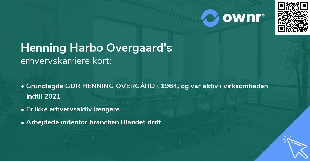 Henning Harbo Overgaard's erhvervskarriere kort