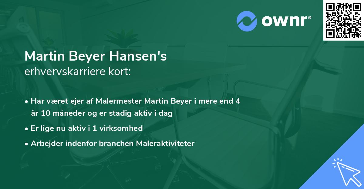 Martin Beyer Hansen's erhvervskarriere kort