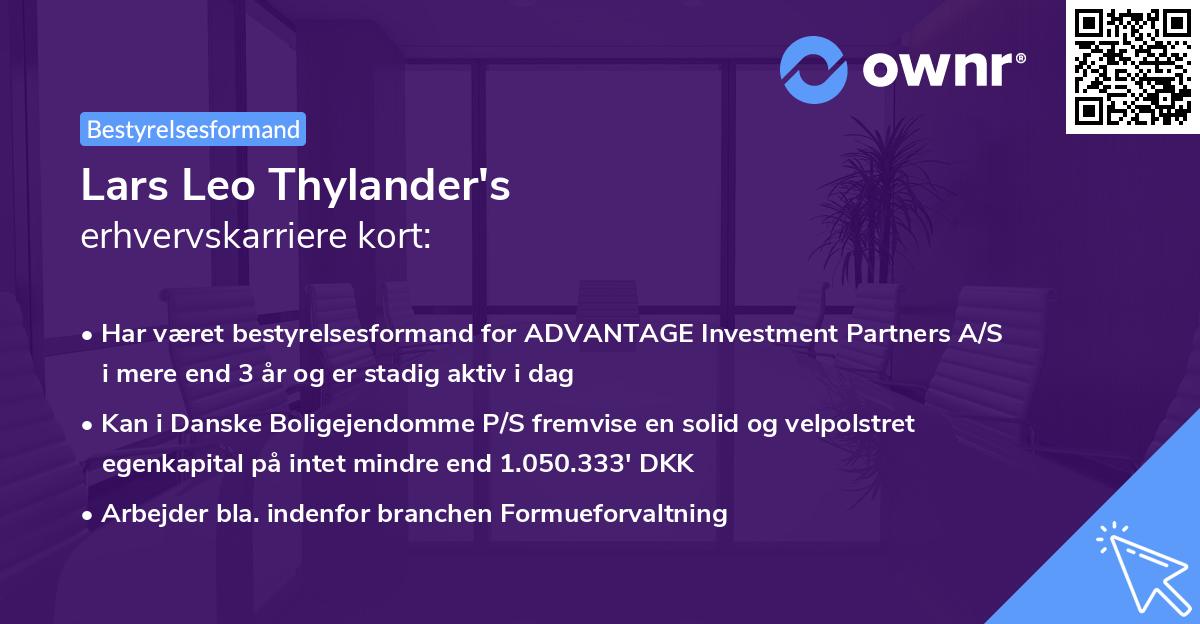 Lars Leo Thylander's erhvervskarriere kort