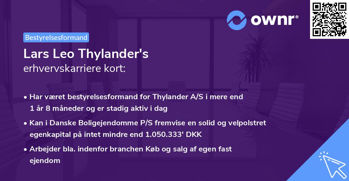 Lars Leo Thylander's erhvervskarriere kort