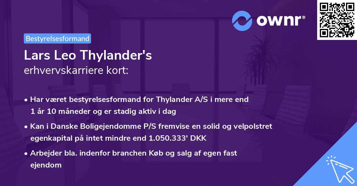 Lars Leo Thylander's erhvervskarriere kort