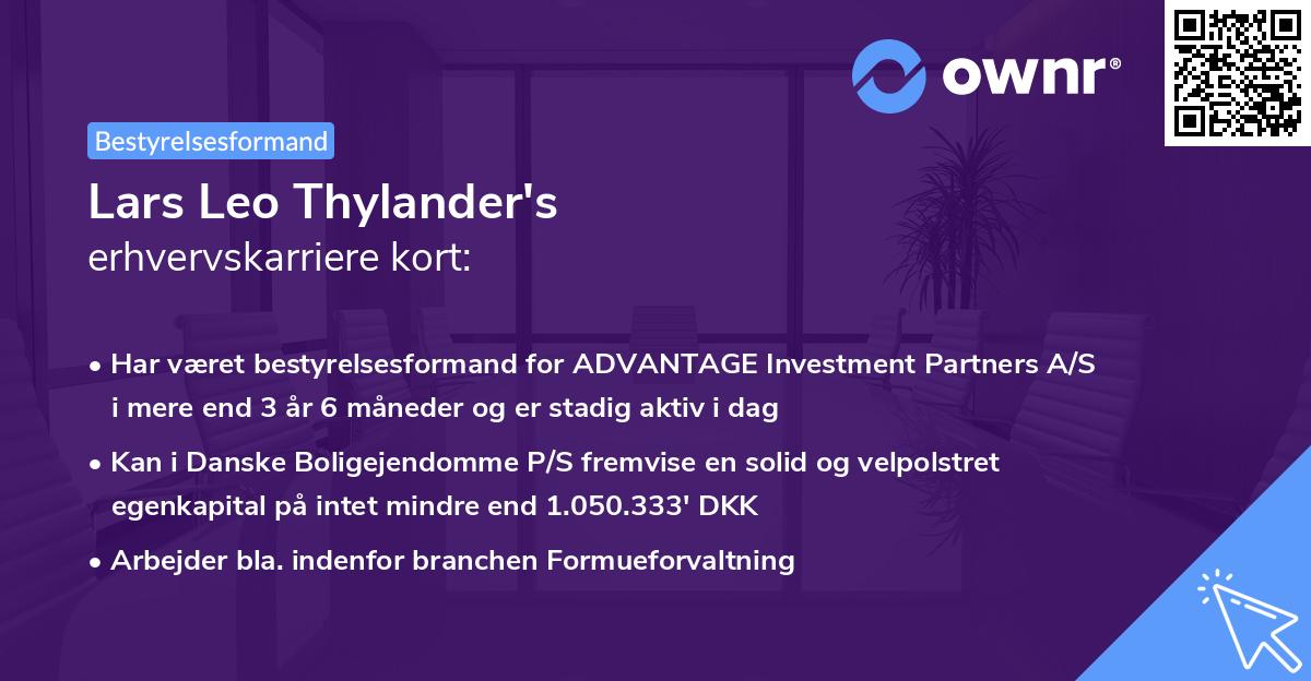 Lars Leo Thylander's erhvervskarriere kort