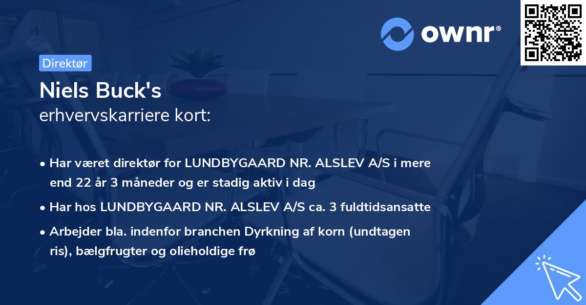 Niels Buck's erhvervskarriere kort