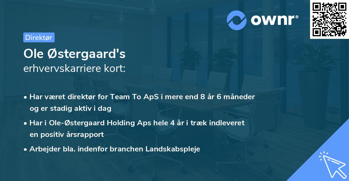 Ole Østergaard's erhvervskarriere kort