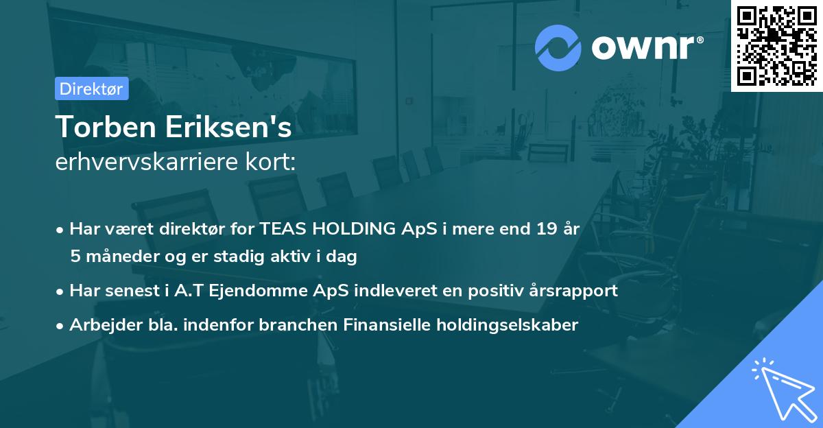 Torben Eriksen's erhvervskarriere kort