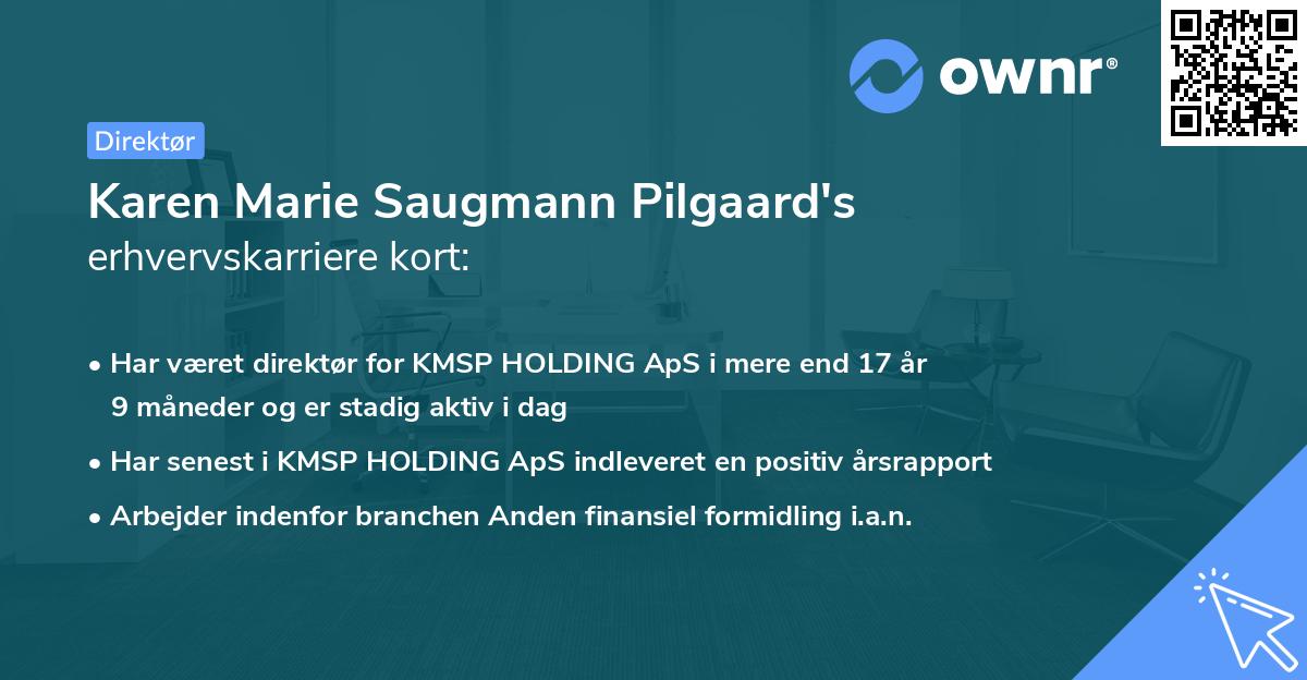 Karen Marie Saugmann Pilgaard's erhvervskarriere kort
