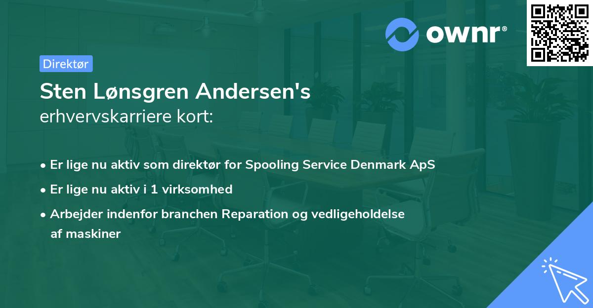 Sten Lønsgren Andersen's erhvervskarriere kort