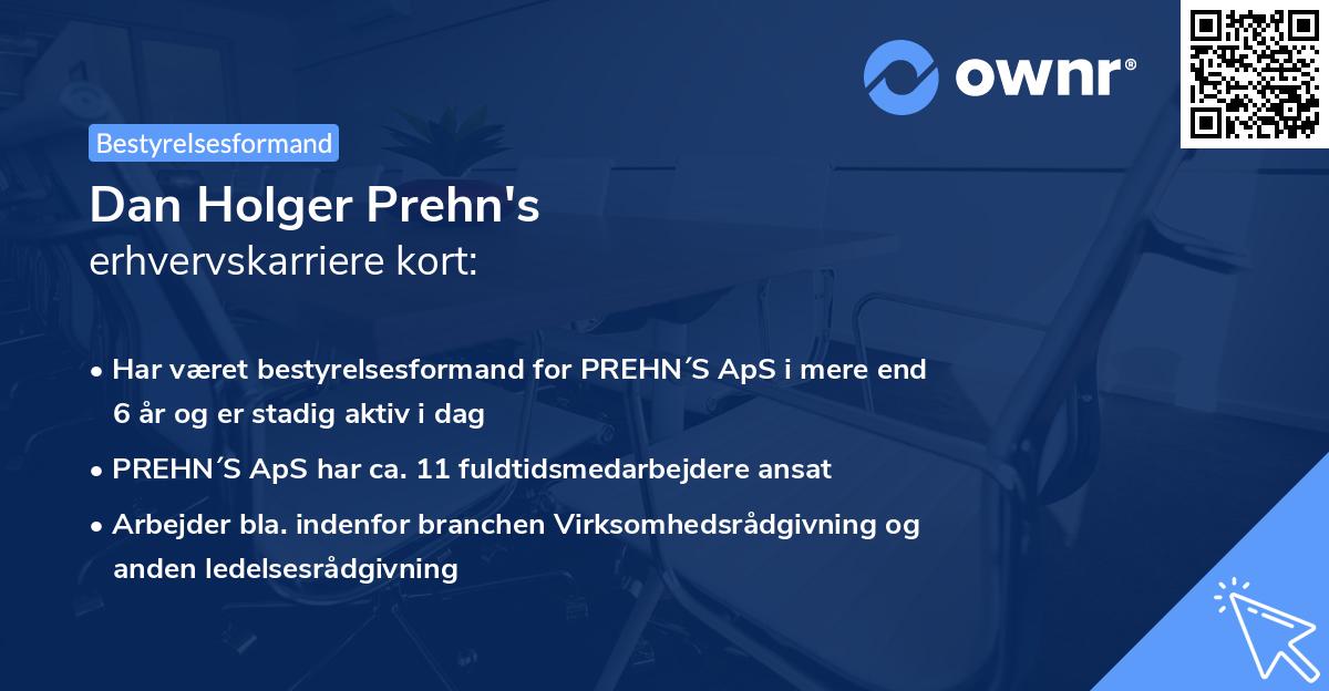 Dan Holger Prehn's erhvervskarriere kort