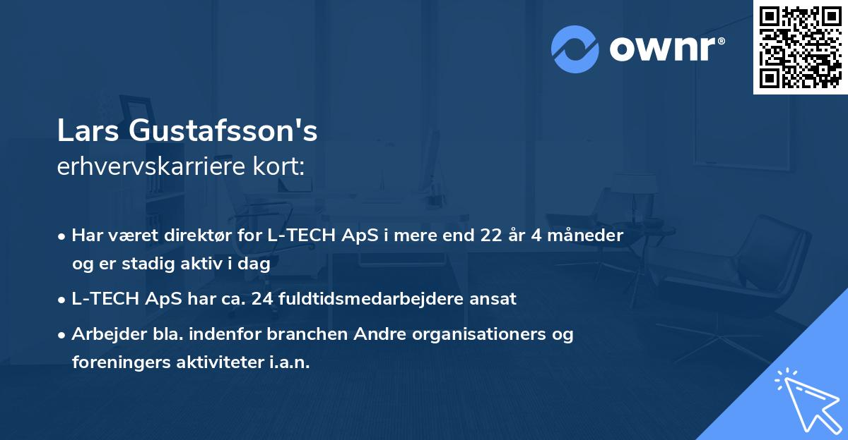 Lars Gustafsson's erhvervskarriere kort