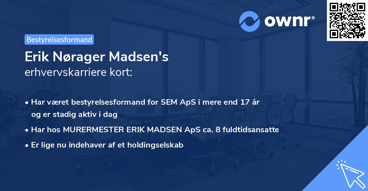 Erik Nørager Madsen's erhvervskarriere kort