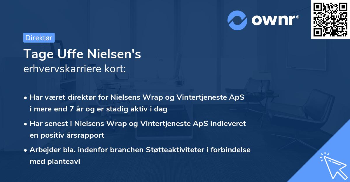 Tage Uffe Nielsen's erhvervskarriere kort