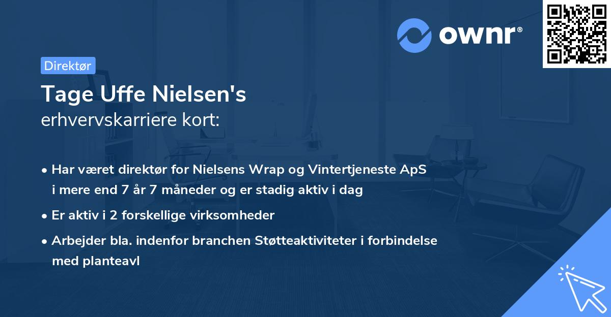 Tage Uffe Nielsen's erhvervskarriere kort
