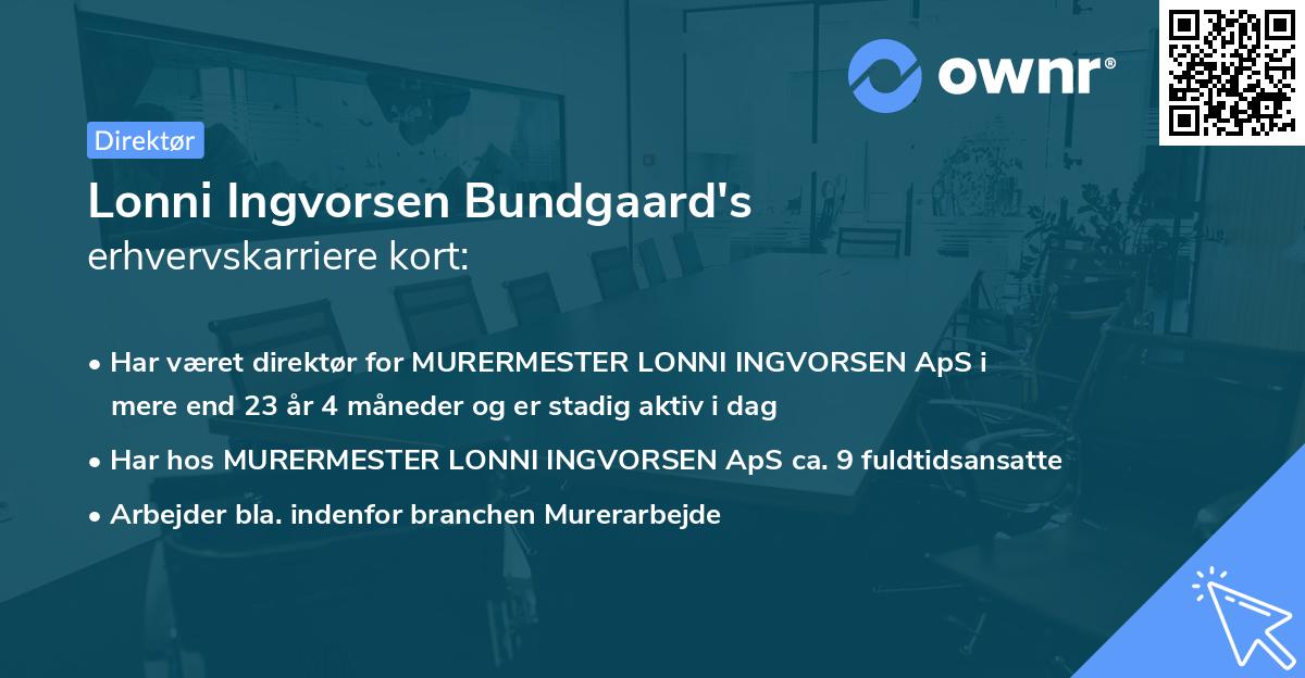 Lonni Ingvorsen Bundgaard's erhvervskarriere kort