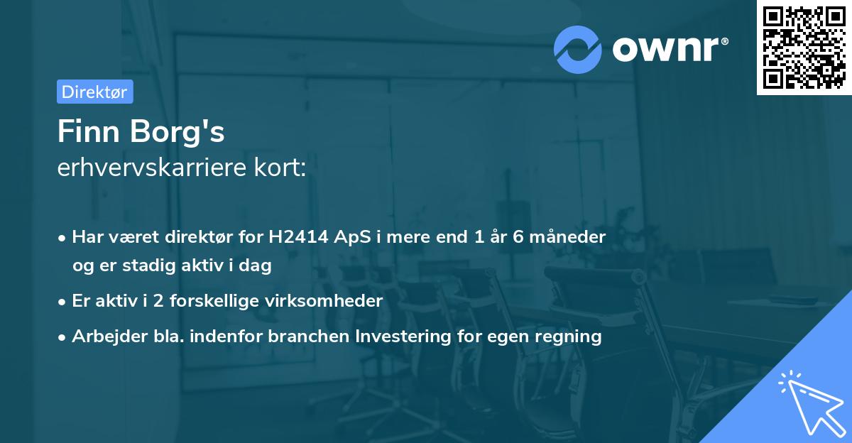 Finn Borg's erhvervskarriere kort