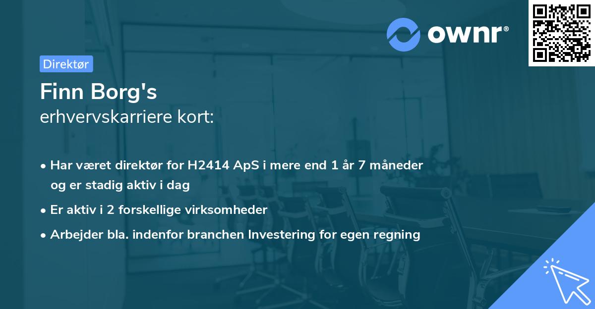 Finn Borg's erhvervskarriere kort