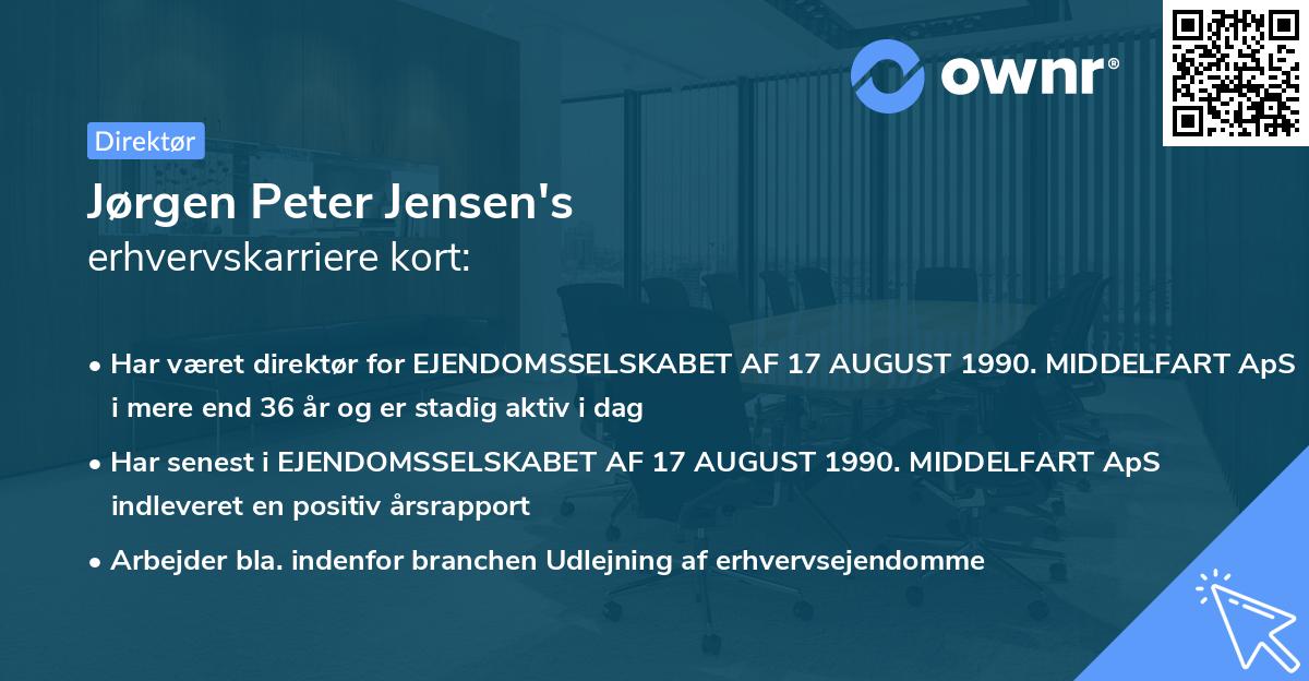Jørgen Peter Jensen's erhvervskarriere kort