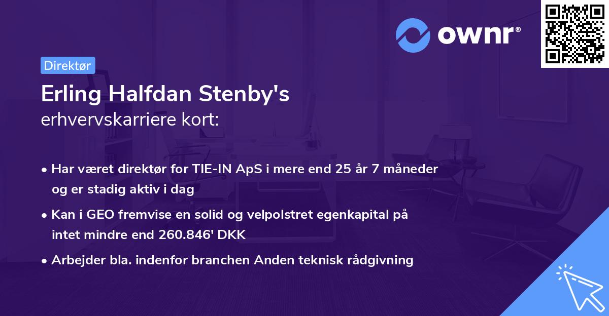 Erling Halfdan Stenby's erhvervskarriere kort