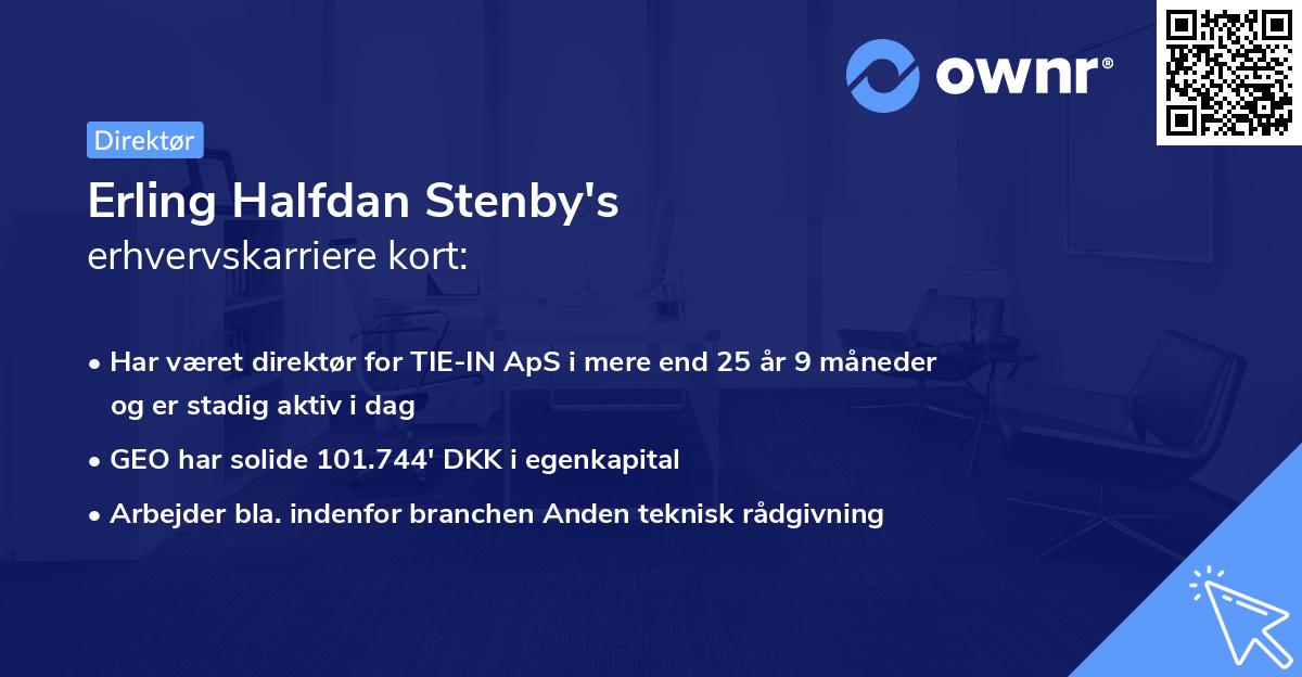 Erling Halfdan Stenby's erhvervskarriere kort