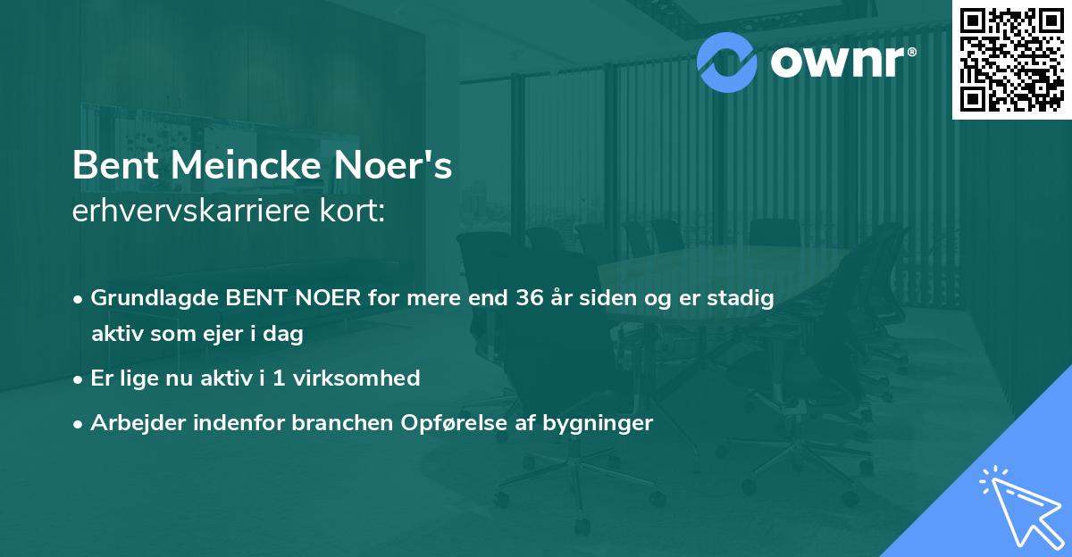 Bent Meincke Noer's erhvervskarriere kort