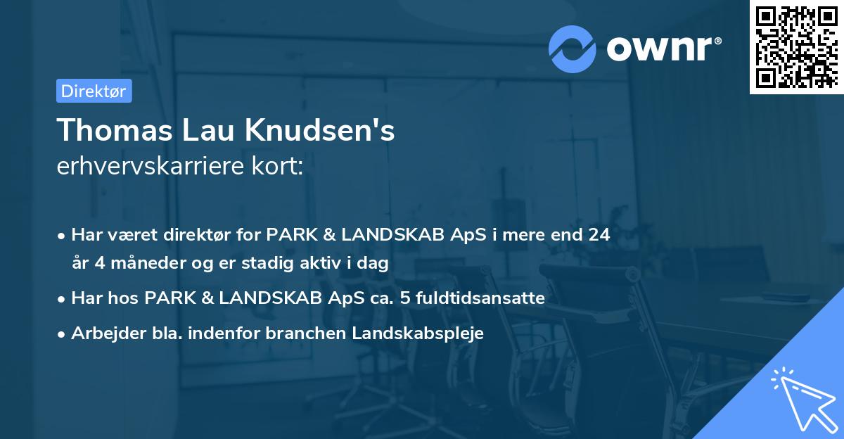 Thomas Lau Knudsen's erhvervskarriere kort
