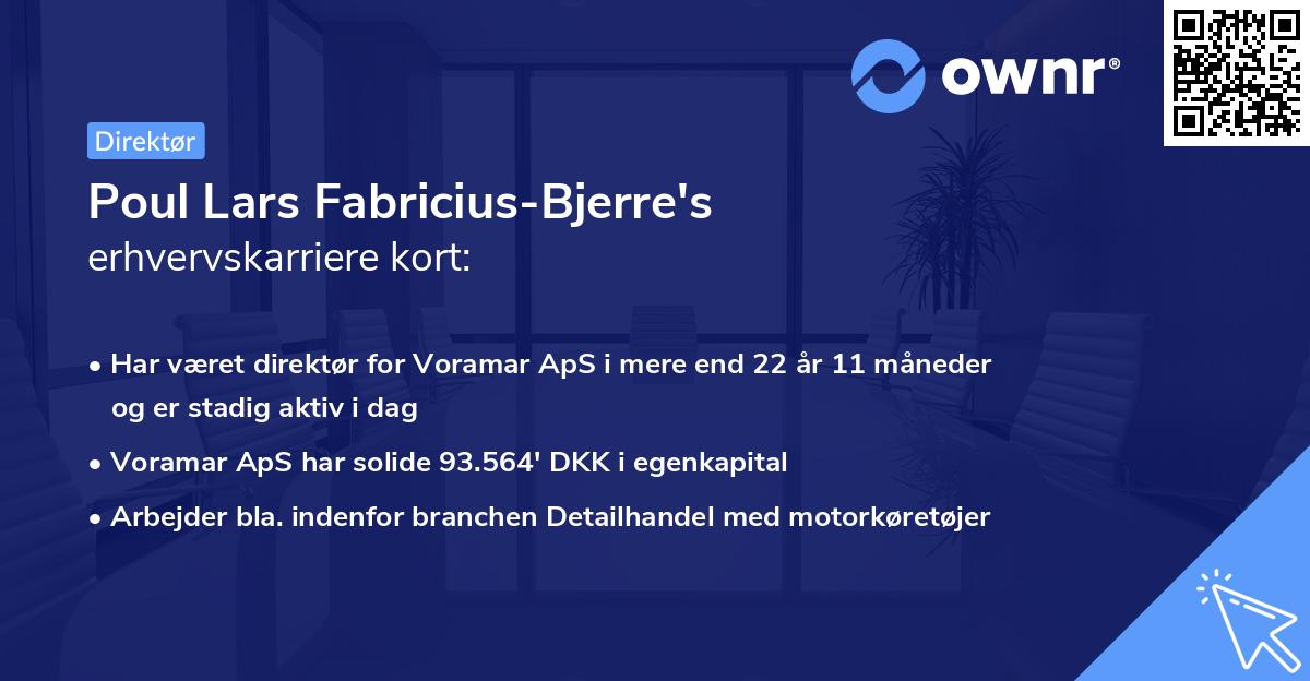 Poul Lars Fabricius-Bjerre's erhvervskarriere kort