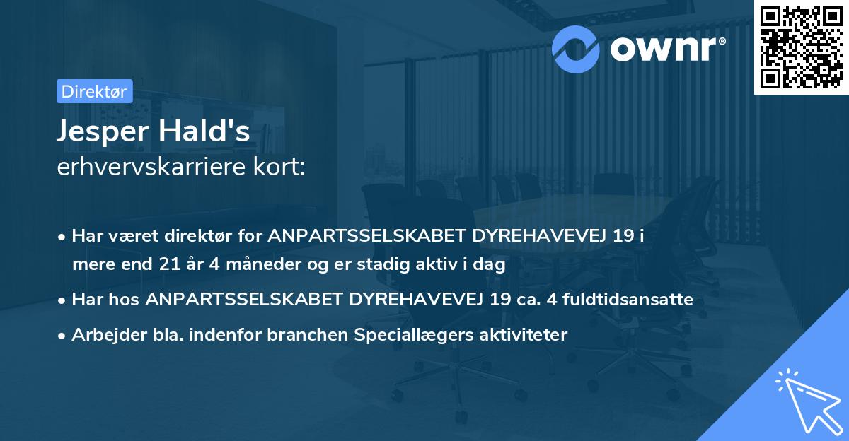 Jesper Hald's erhvervskarriere kort