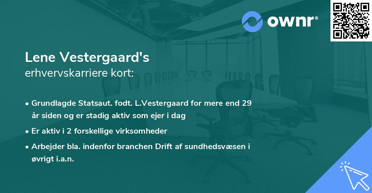 Lene Vestergaard's erhvervskarriere kort