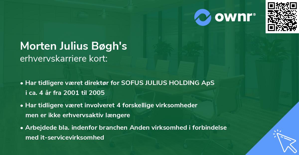 Morten Julius Bøgh's erhvervskarriere kort