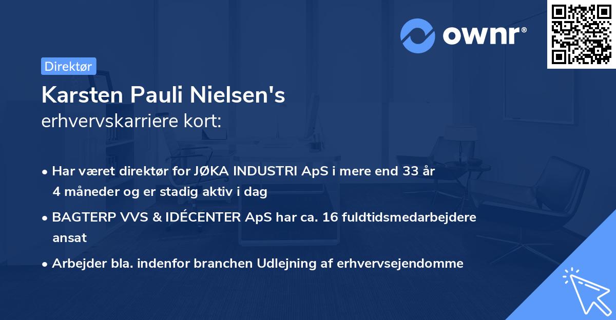 Karsten Pauli Nielsen's erhvervskarriere kort
