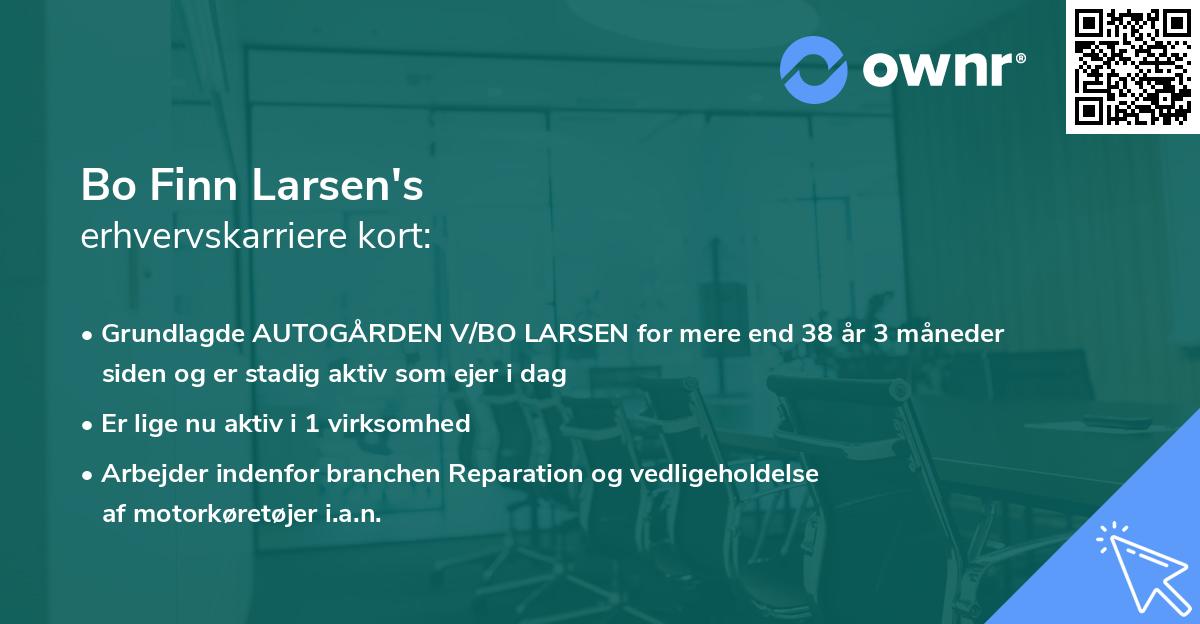 Bo Finn Larsen's erhvervskarriere kort