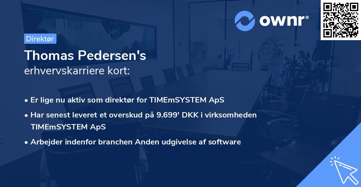 Thomas Pedersen's erhvervskarriere kort