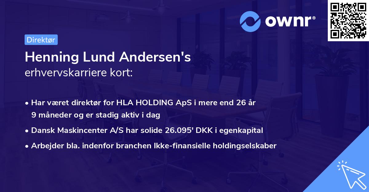 Henning Lund Andersen's erhvervskarriere kort